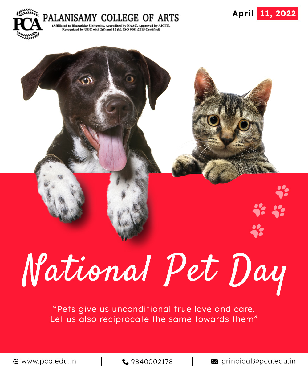 National Pet Day - Palanisamy College Of Arts