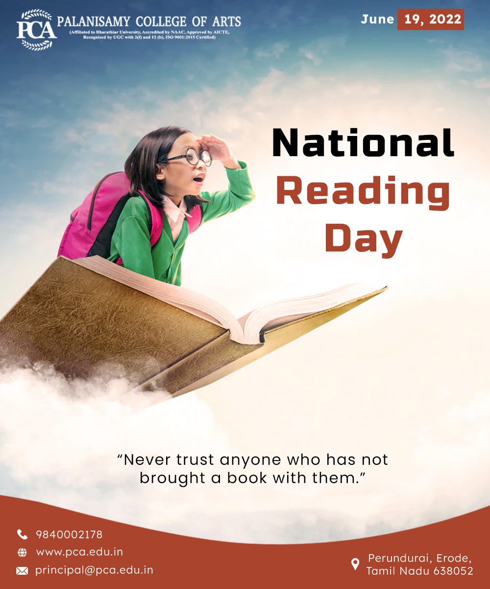National Reading Day Palanisamy College Of Arts