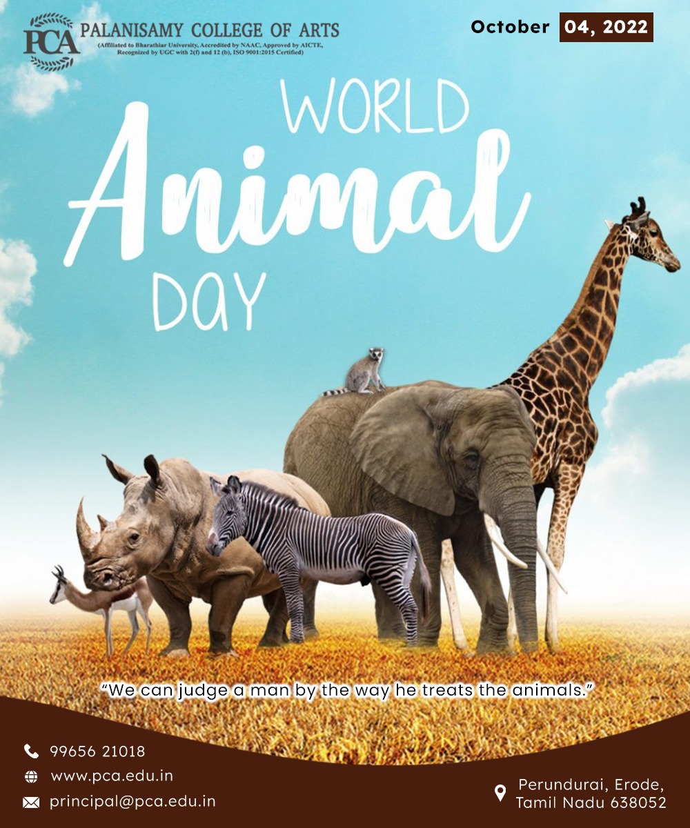 World Animal Day Palanisamy College Of Arts